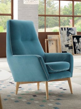 SILLÓN FIJO MODERNO C/ PATA MADERA